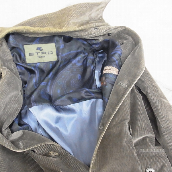 実際に弊社で買取させて頂いたETRO/エトロ コーデュロイトレンチコート/Mの画像 4枚目