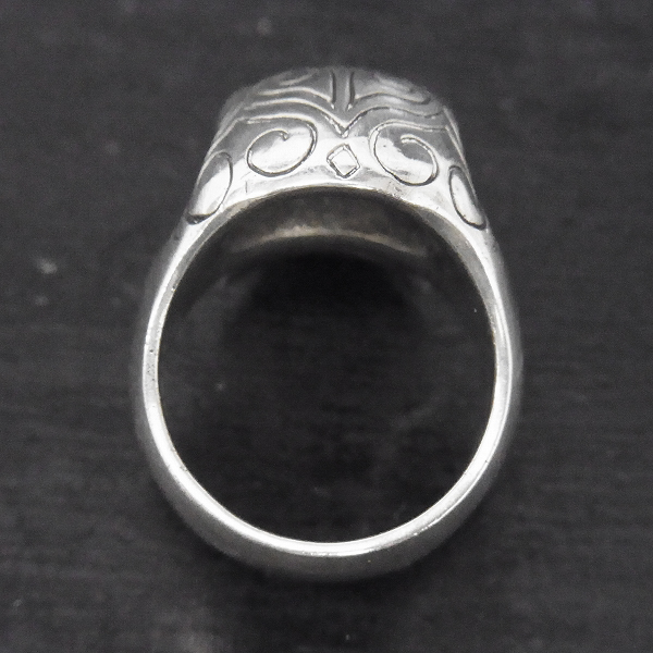 実際に弊社で買取させて頂いた【ギャラ付】CRAZY PIG DESIGNS LONDON/クレイジーピッグ Engraved Skull リング/21号の画像 4枚目