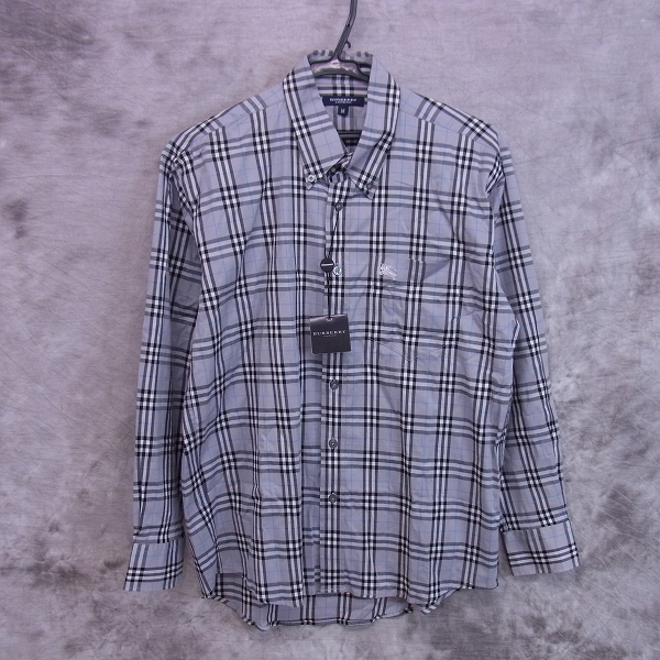 実際に弊社で買取させて頂いたBURBERRY LONDON/バーバリーロンドン 刺繍 チェック柄長袖シャツ/M