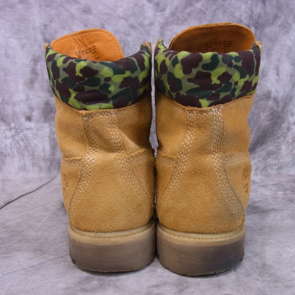 実際に弊社で買取させて頂いたTimberland×atmos/ティンバーランド×アトモス WHEAT CAMO 6inc PREMIUM BOOTS/プレミアムブーツ A156J/26.5の画像 1枚目