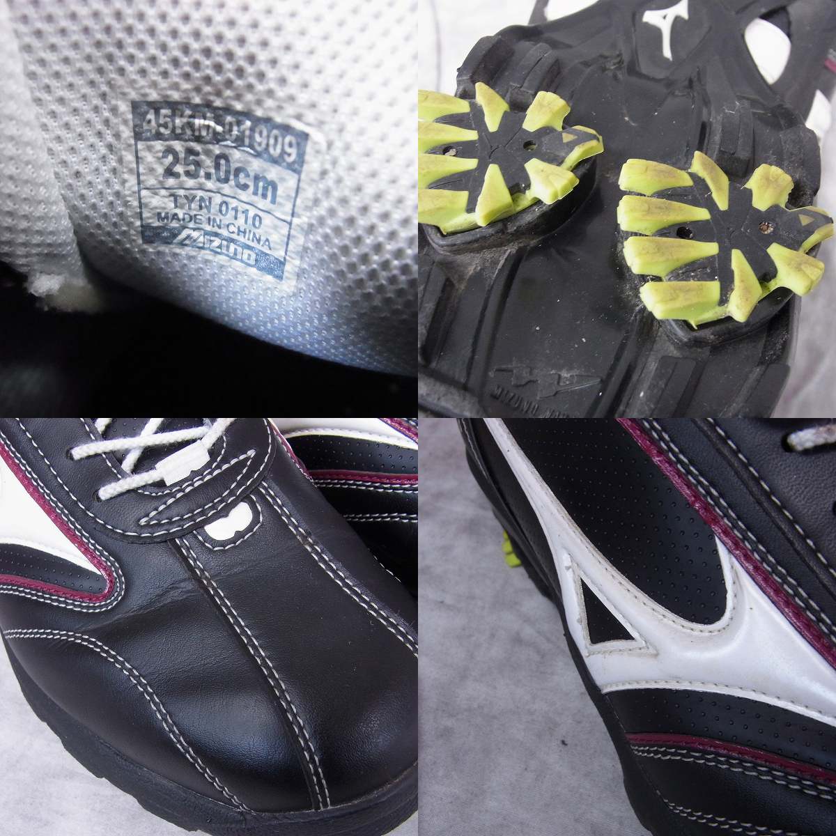 実際に弊社で買取させて頂いたMizuno/ミズノ ゴルフシューズ LIGHT STYLE019/ライトスタイル019 45KM-01909 25cm ブラック／ホワイトの画像 6枚目