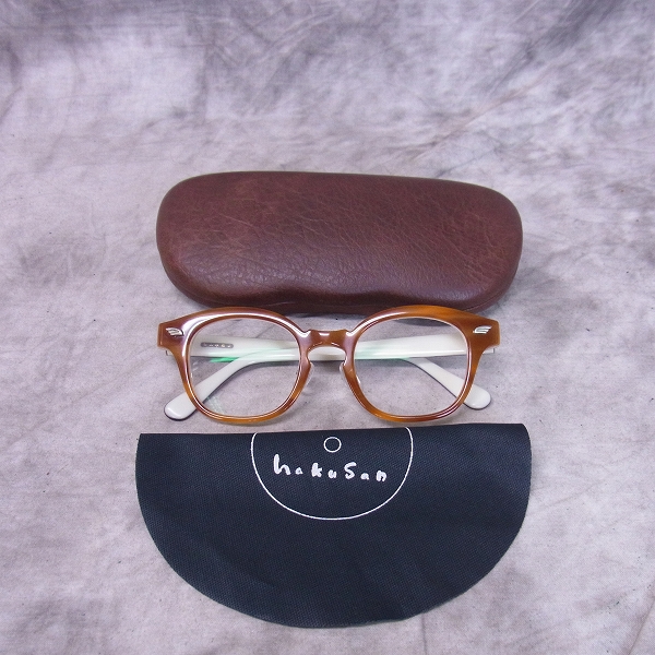 実際に弊社で買取させて頂いた白山眼鏡店/ハクサンメガネ フルリム/木目調 眼鏡/メガネフレームの画像 7枚目