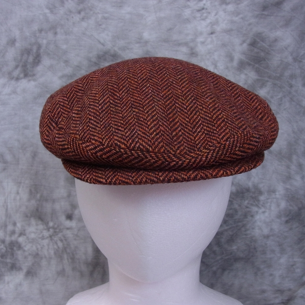 実際に弊社で買取させて頂いた【未使用】Borsalino/ボルサリーノ ウール ハンチング/キャスケット 60/L レッド系の画像 1枚目