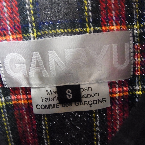 実際に弊社で買取させて頂いたGANRYU/ガンリュウ 15-16AW チェック切替え ウールジャケット/シャツ  Sの画像 2枚目