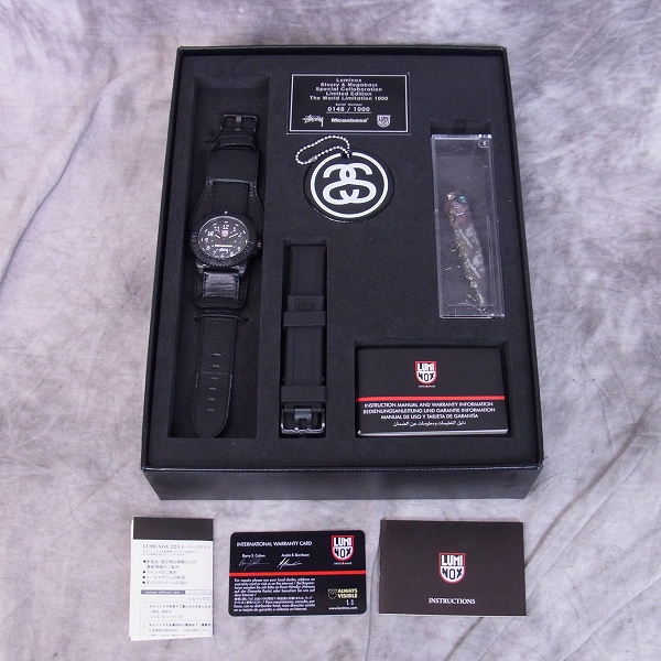 実際に弊社で買取させて頂いたLUMINOX×STUSSY×MEGABASS トリプルコラボ 腕時計 1000本限定/Limited Edition/3150【動作未確認】 の画像 7枚目