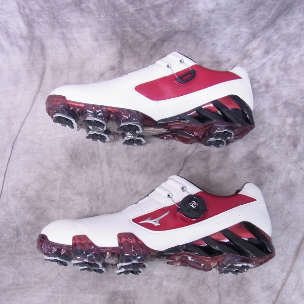 実際に弊社で買取させて頂いたMizuno/ミズノ ゴルフシューズ GENEM 005 Boa EE/ジェネム005ボア EE 51GP150192 24.5cm ホワイト/レッドの画像 3枚目