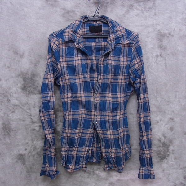 実際に弊社で買取させて頂いたjunhashimoto/ジュンハシモト CHECK HOOK SHIRT/シワ加工 チェック ホックシャツ 1150150140/3