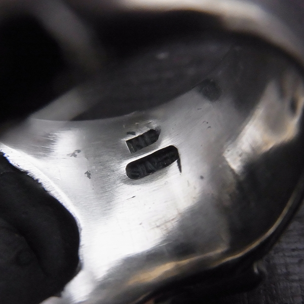 実際に弊社で買取させて頂いたTHIRTEEN DESIGNS/サーティーンデザインズ　カスタム マッドスカルリング w/ストーンアイズ×K18リング 18号の画像 4枚目