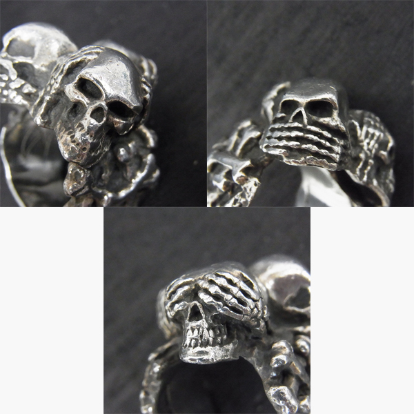 実際に弊社で買取させて頂いたCRAZY PIG/クレイジーピッグ スリーワイズスカルリング/14.5号の画像 7枚目