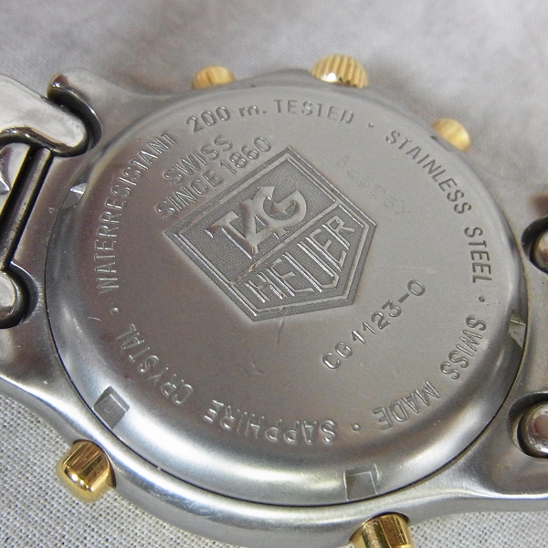 実際に弊社で買取させて頂いたTAG HEUER/タグホイヤー セナモデル クロノグラフ CG1123-0【動作未確認】の画像 4枚目