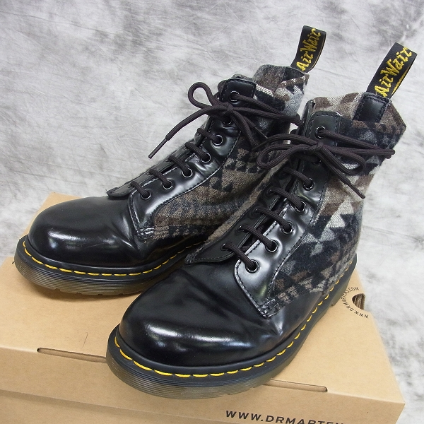 実際に弊社で買取させて頂いたDr.Martens/ドクターマーチン×PENDLETON/ペンドルトン 8EYE/8ホール 切り替え ブーツ 14859001/UK7