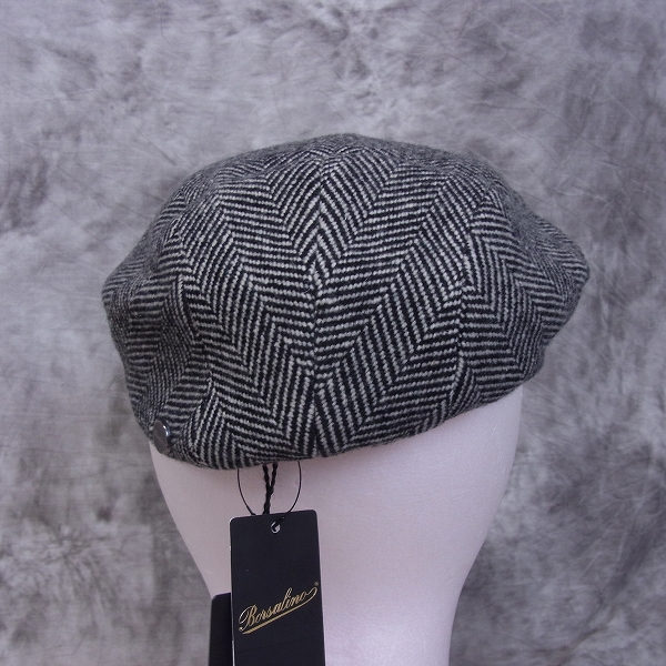 実際に弊社で買取させて頂いた【未使用】Borsalino/ボルサリーノ ウール ハンチング/キャスケット 60/L ブラック/ホワイトの画像 3枚目