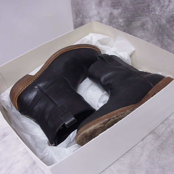 実際に弊社で買取させて頂いたM/エム leather back zip pecos boots ペコスブーツ/8の画像 7枚目