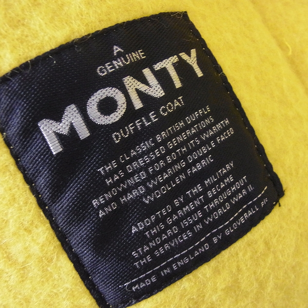 実際に弊社で買取させて頂いた【未使用品】GLOVERALL×SHIPS/グローバーオール×シップス 別注品 ダッフルコート SHORT MONTY/ショートモンティ イエロー/40の画像 4枚目