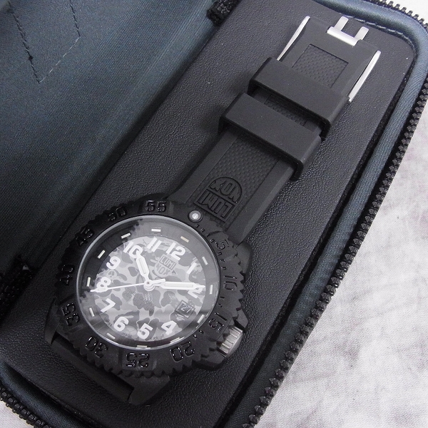 実際に弊社で買取させて頂いたA BATHING APE×STUSSY×LUMINOX 11SS 30周年記念 スカル×猿迷彩 腕時計【動作未確認】 