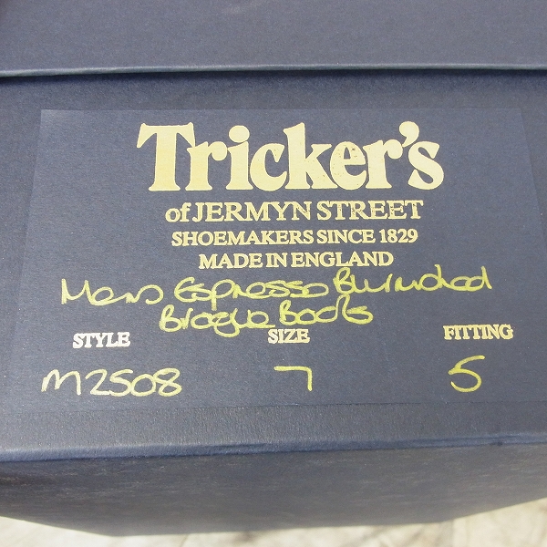 実際に弊社で買取させて頂いたTrickers/トリッカーズ MALTON カントリーブーツ ダイナイトソール エスプレッソ M2508/UK7の画像 9枚目