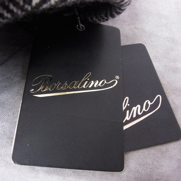 実際に弊社で買取させて頂いた【未使用】Borsalino/ボルサリーノ ウール ハンチング/キャスケット 60/L ブラック/ホワイトの画像 9枚目