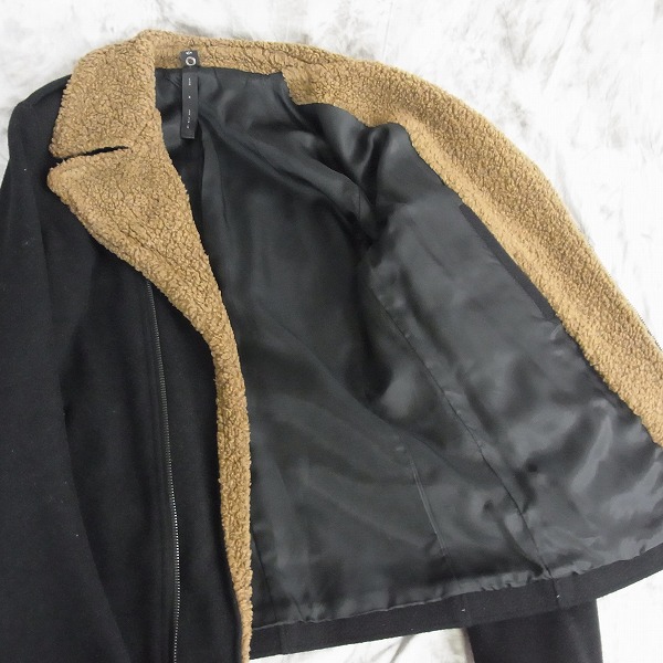 実際に弊社で買取させて頂いたWJK/ダブルジェイケイ ボア切替 メルトンライダースジャケット wl08/Mの画像 4枚目