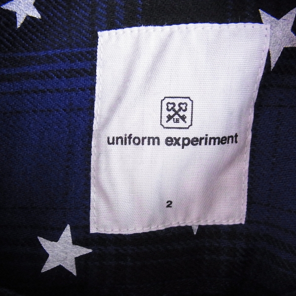 実際に弊社で買取させて頂いたuniform experiment/ユニフォームエクスペリメント 2016AW STAR PRINT OMBRE CHECK B.D SHIRT UE-167052/2の画像 2枚目