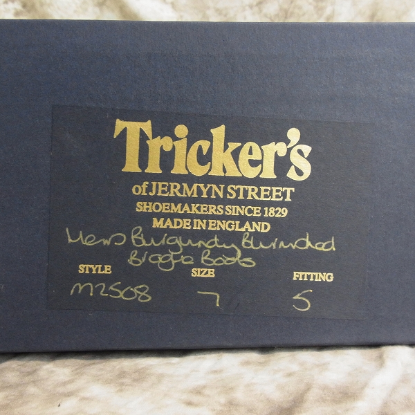 実際に弊社で買取させて頂いたTricker's/Trickers/トリッカーズ MALTON カントリーブーツ バーガンディー M2508/UK7の画像 9枚目