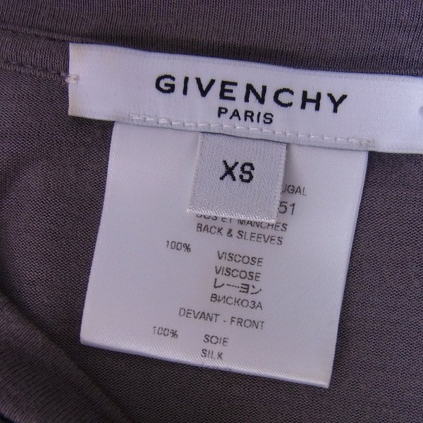 実際に弊社で買取させて頂いたGIVENCHY/ジバンシィ レーヨン×シルク 総柄半袖Tシャツ/XSの画像 2枚目