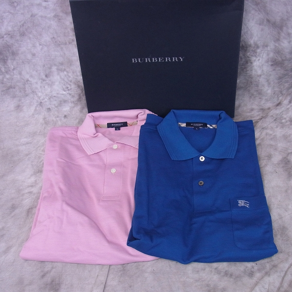 実際に弊社で買取させて頂いた【未使用】BURBERRY LONDON/バーバリー ロンドン ゴルフウェア 長袖ポロシャツ 2点セット/L