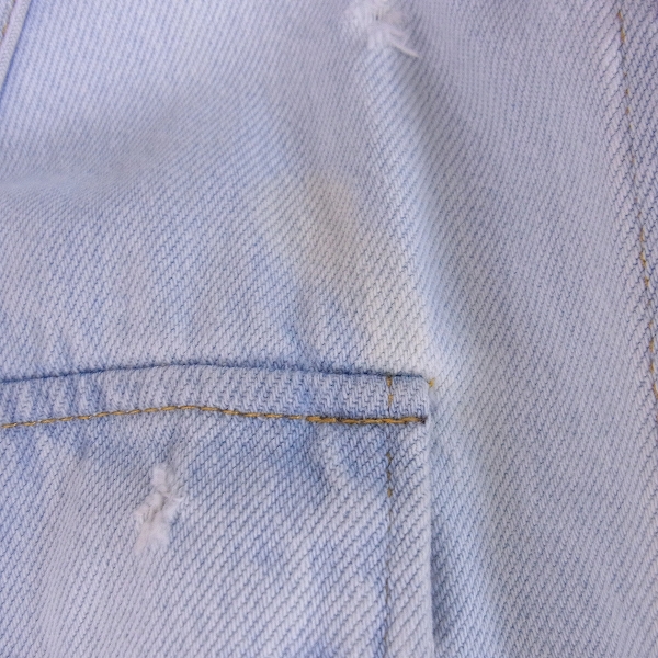 実際に弊社で買取させて頂いたGIVENCHY/ジバンシィ 16SS ダメージ加工 レザーポケット デニムジャケット XSの画像 7枚目