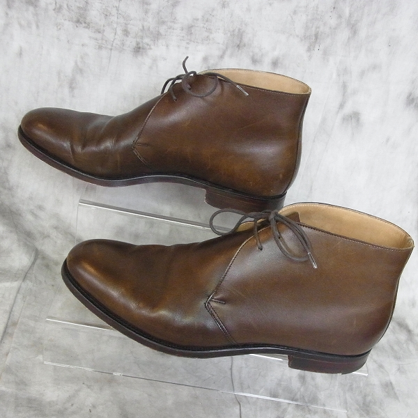 実際に弊社で買取させて頂いたCROCKETT&JONES/クロケット&ジョーンズ Paul Smith別注 レザー チャッカブーツ 茶/9Eの画像 3枚目