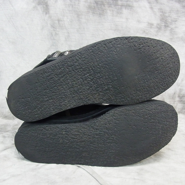 実際に弊社で買取させて頂いたCHROME HEARTS×Rick Owens/クロムハーツ×リックオウエンス カーゴバスケットハイ レザー スニーカー 43の画像 4枚目