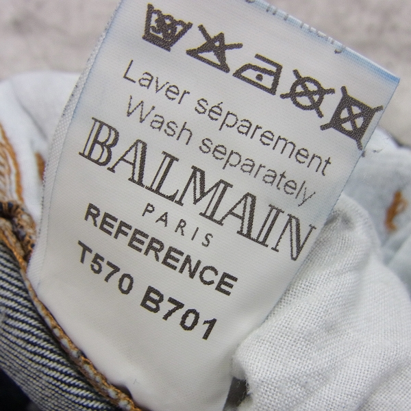 実際に弊社で買取させて頂いたBALMAIN/バルマン 2012SS インディゴデニムパンツ T570-B701/29の画像 5枚目