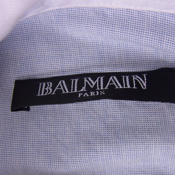 実際に弊社で買取させて頂いたBALMAIN/バルマン 長袖 ドレスシャツ/ワイシャツ ブルー系/38の画像 2枚目