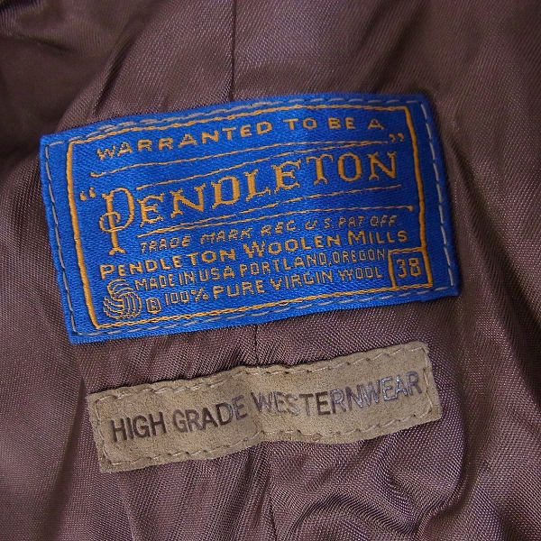 実際に弊社で買取させて頂いたPENDLETON/ペンドルトン ベスト HIGH GRADE WESTERNWEAR ブラウン系 38の画像 2枚目