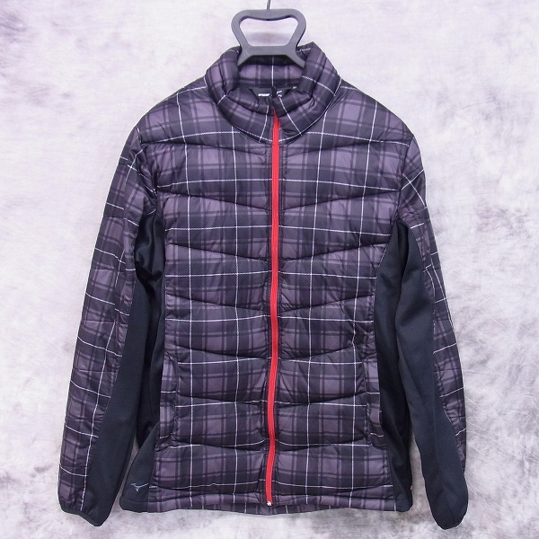 実際に弊社で買取させて頂いたMIZUNO/ミズノ ゴルフウェア 中綿ブルゾン チェック柄 ムーブウォーマー ブラック/XL