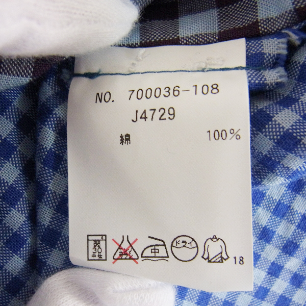 実際に弊社で買取させて頂いたBLUE BLUE/ブルーブルー 切替 チェックシャツ/2 の画像 3枚目