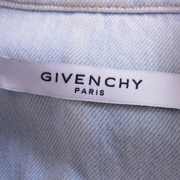 実際に弊社で買取させて頂いたGIVENCHY/ジバンシィ 16SS ダメージ加工 レザーポケット デニムジャケット XSの画像 2枚目