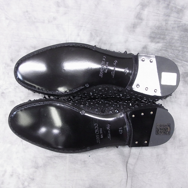 実際に弊社で買取させて頂いたjimmychoo/ジミーチュウ スタースタッズ ×クリスタル付きファイングリッター・スリッポンシューズ/42.5の画像 2枚目