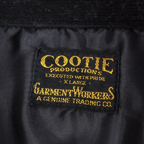 実際に弊社で買取させて頂いたCOOTIE/クーティー レースアップシャツ コーデュロイ ブラック XLの画像 2枚目