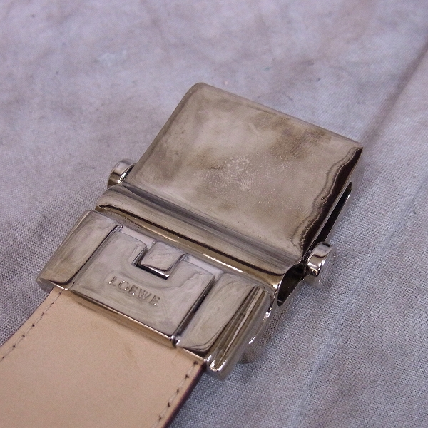 実際に弊社で買取させて頂いたLOEWE/ロエベ レザーベルト スクエア型バックル 36-90の画像 2枚目