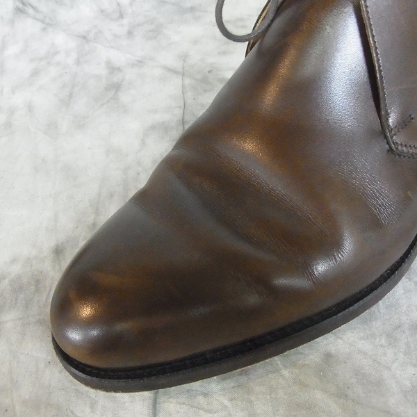 実際に弊社で買取させて頂いたCROCKETT&JONES/クロケット&ジョーンズ Paul Smith別注 レザー チャッカブーツ 茶/9Eの画像 6枚目