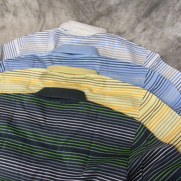 実際に弊社で買取させて頂いた【未使用】MIZUNO/ミズノ ゴルフウェア THE OPEN ボーダー柄 半袖ポロシャツ 4点SET/Lの画像 3枚目