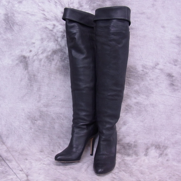 実際に弊社で買取させて頂いたJIMMY CHOO/ジミーチュウ レザー ロングブーツ ブラック/35.5
