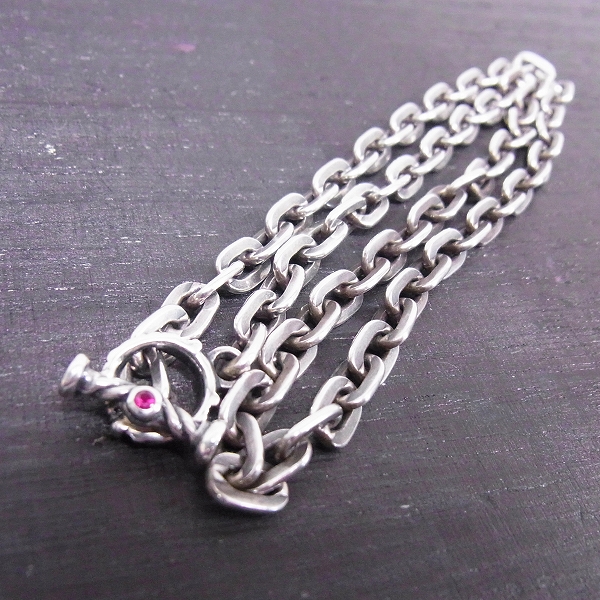 実際に弊社で買取させて頂いた【ギャラ付】TRAVIS WALKER/トラヴィスワーカー オーバルリンクチェーン 18インチ ｗ/ガーネット Ｔバー