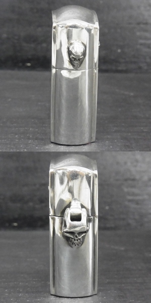 実際に弊社で買取させて頂いた【ギャラ付】STANLEY GUESS ZIPPO ラージ Wサイド マルチシェル/ウッドw/ホワイトハートシェル インレイ スカルヒンジの画像 3枚目