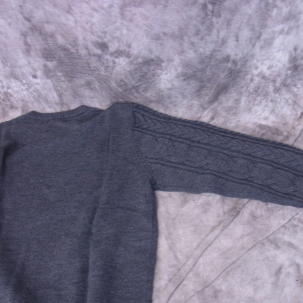 実際に弊社で買取させて頂いた【未使用】BURBERRY LONDON/バーバリー ロンドン ケーブルニット 長袖セーター グレー Lの画像 3枚目