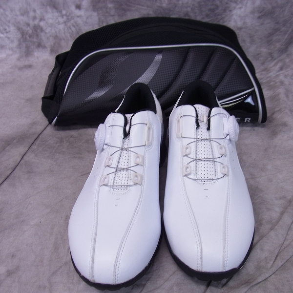実際に弊社で買取させて頂いた未使用 MIZUNO/ミズノ ゴルフシューズ ネクスライト 002ボア ダイヤル式/51GM152691/ホワイト×ブラック/24.5cm/3Eの画像 7枚目