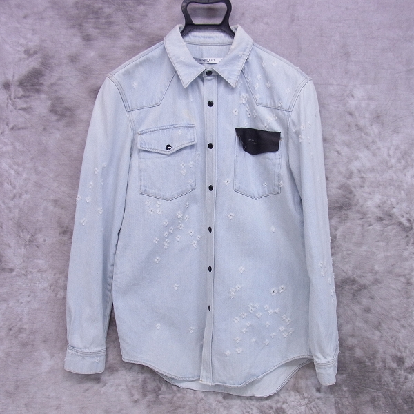 実際に弊社で買取させて頂いたGIVENCHY/ジバンシィ 16SS ダメージ加工 レザーポケット デニムジャケット XS