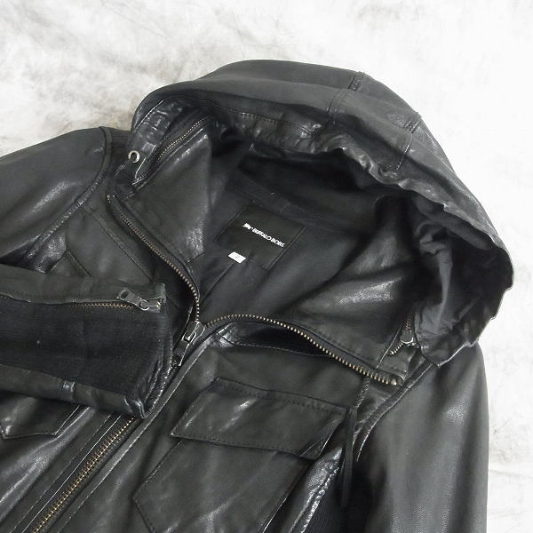 実際に弊社で買取させて頂いたBUFFALO BOBS/バッファローボブズ ラムレザー パーカー MFB816/2の画像 3枚目