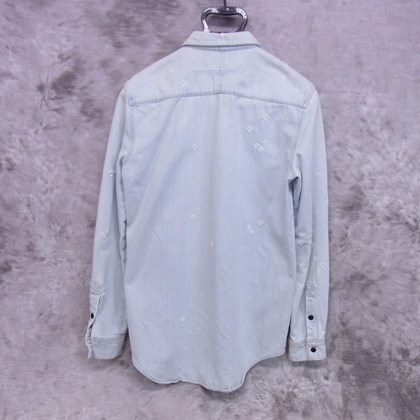 実際に弊社で買取させて頂いたGIVENCHY/ジバンシィ 16SS ダメージ加工 レザーポケット デニムジャケット XSの画像 1枚目