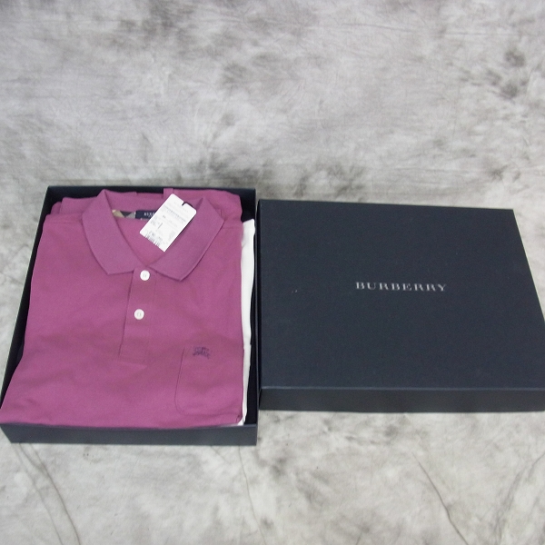 実際に弊社で買取させて頂いた【未使用】BURBERRY LONDON/バーバリー ロンドン ゴルフウェア 半袖ポロシャツ 3点SET/Lの画像 3枚目