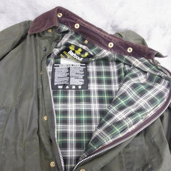 実際に弊社で買取させて頂いたBarbour/バブアー 襟コーデュロイ オイルドジャケット C36/91cmの画像 4枚目